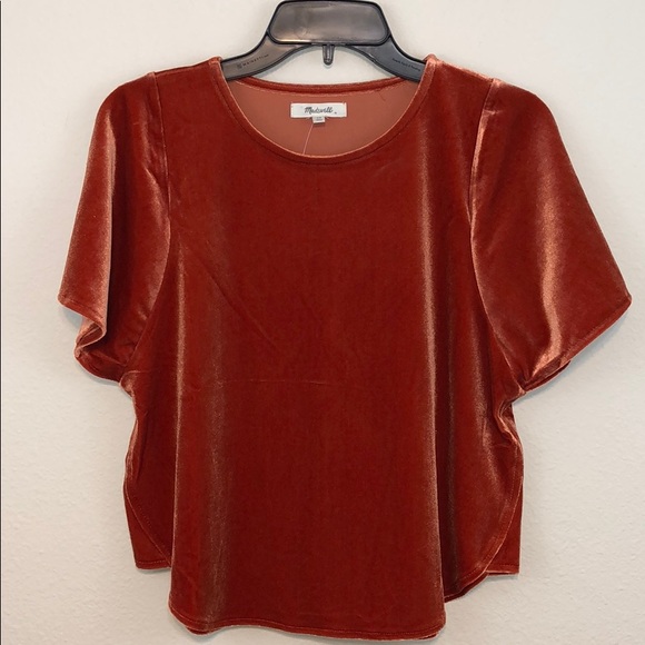 Madewell Velvet Butterfly Top - Picture 1 of 8